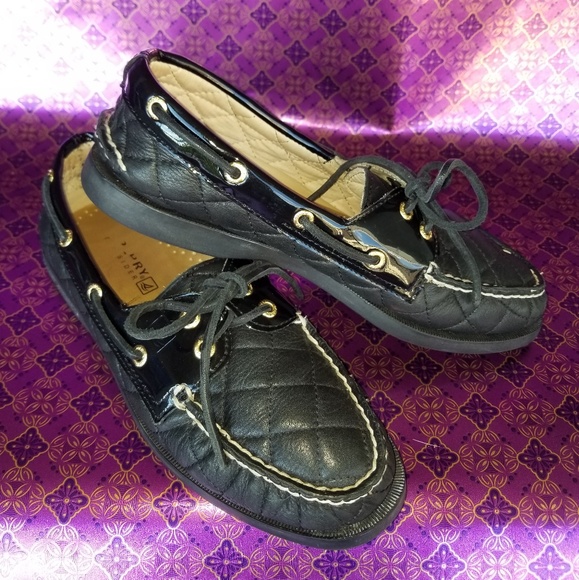 Sperry Shoes Sperry Topsider Black Quilted Boat Shoe Poshmark